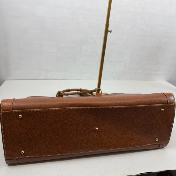 Gucci Vintage Large Bamboo Handle Leather Tote Bag Brown Diana Bag - Picture 8 of 15